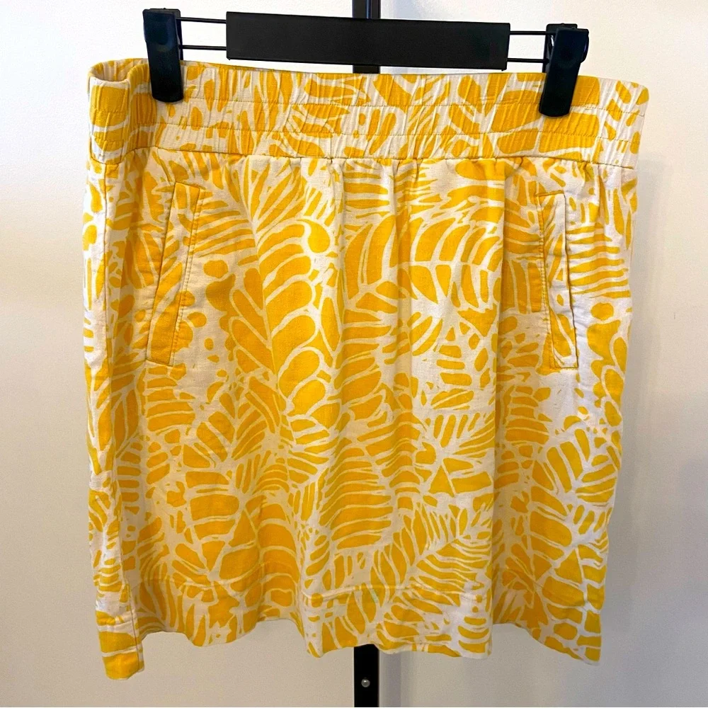 Ann Taylor Loft Linen Blend Palm Leaf Print Skirt Size Medium